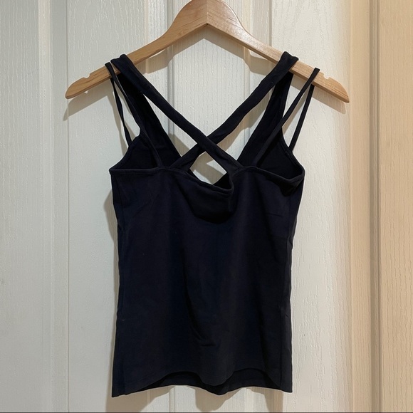 ANTHROPOLOGIE Strappy Tank Top Maeve Deep-V New Black Size XXS Anthro NWT - Picture 7 of 8